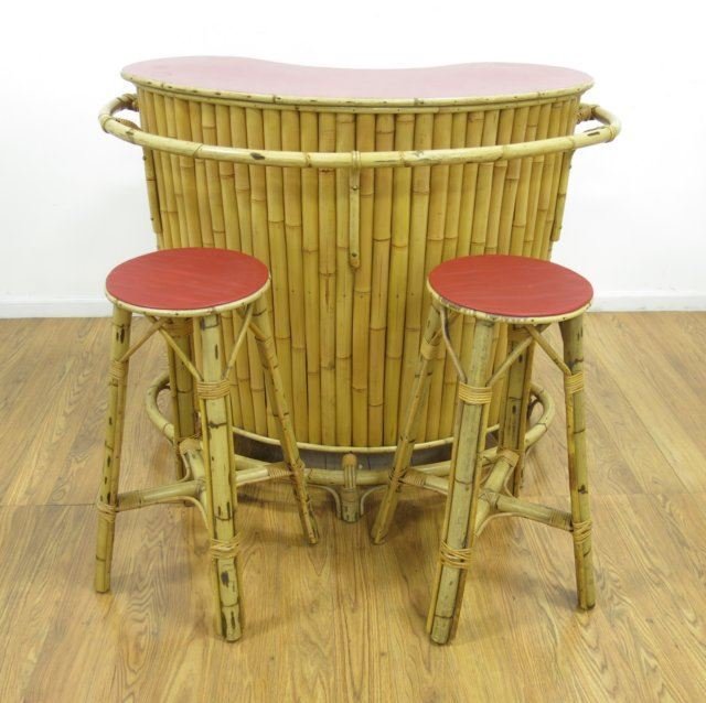 Bamboo Bar & 2 Stools (1 of 4)