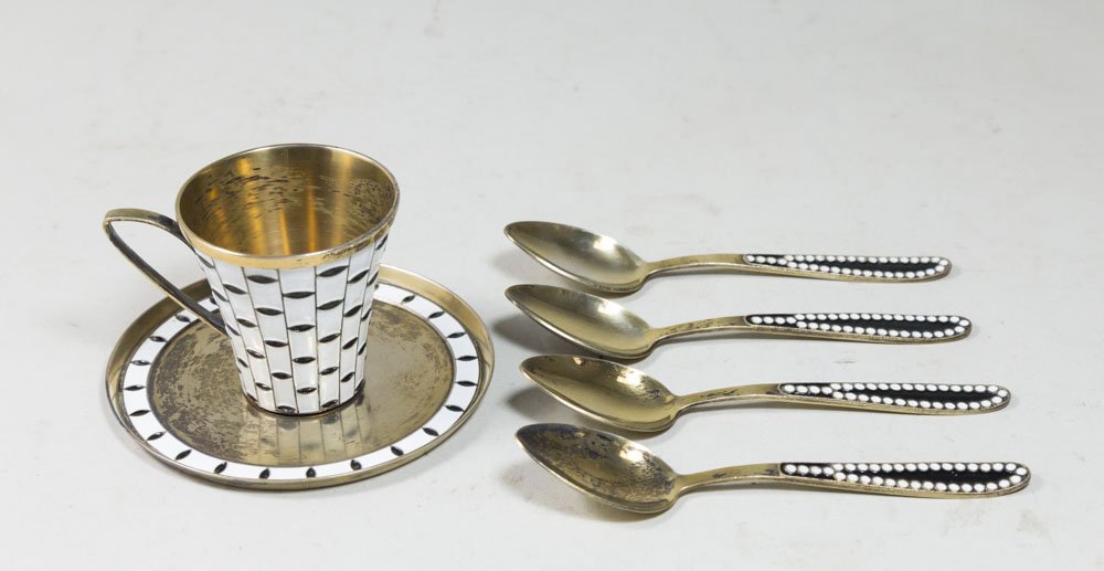 Lot of 6 Russian Silver Enameled Items (1 of 3)