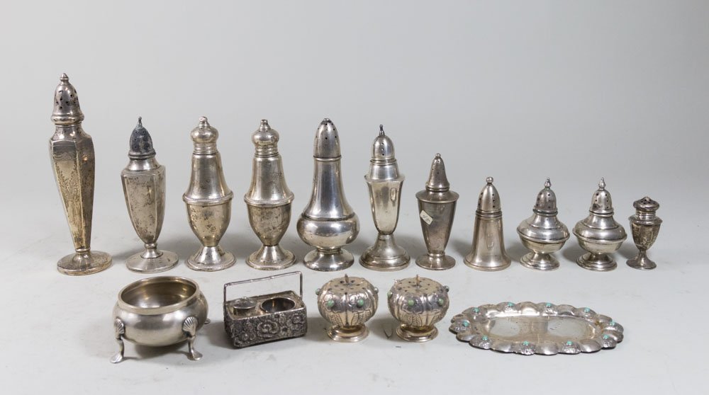 Group Lot of 16 Sterling Silver Salt & Peppers (1 of 4)