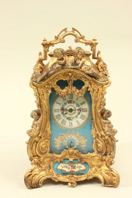 French Style Bronze & Porcelain Carriage Clock (1 of 7)