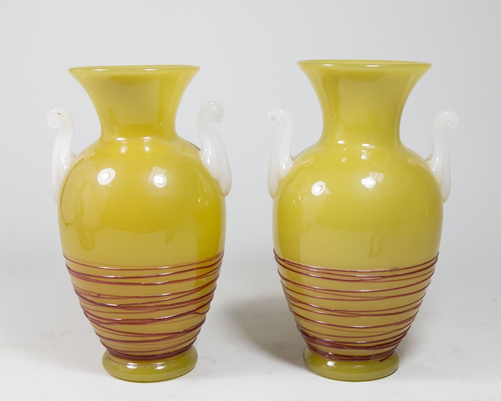 Pair Art Glass Vases (1 of 2)