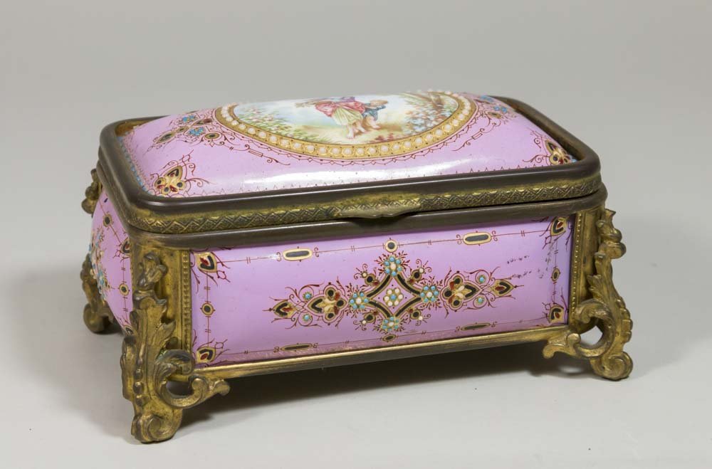 French 19thc Enamelled Copper Box (1 of 4)