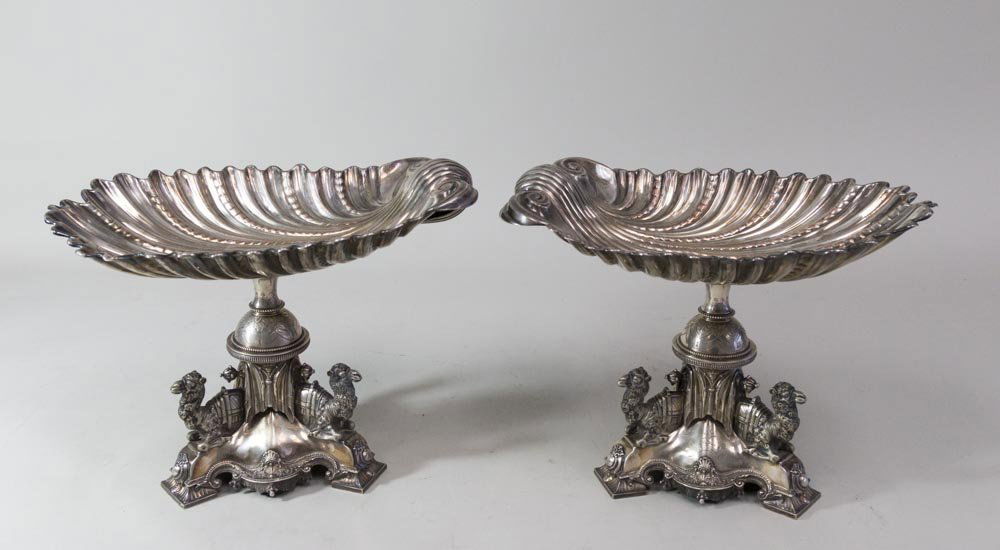 Pair Elkington Silver Plated Shell-Shaped Compotes (1 of 6)