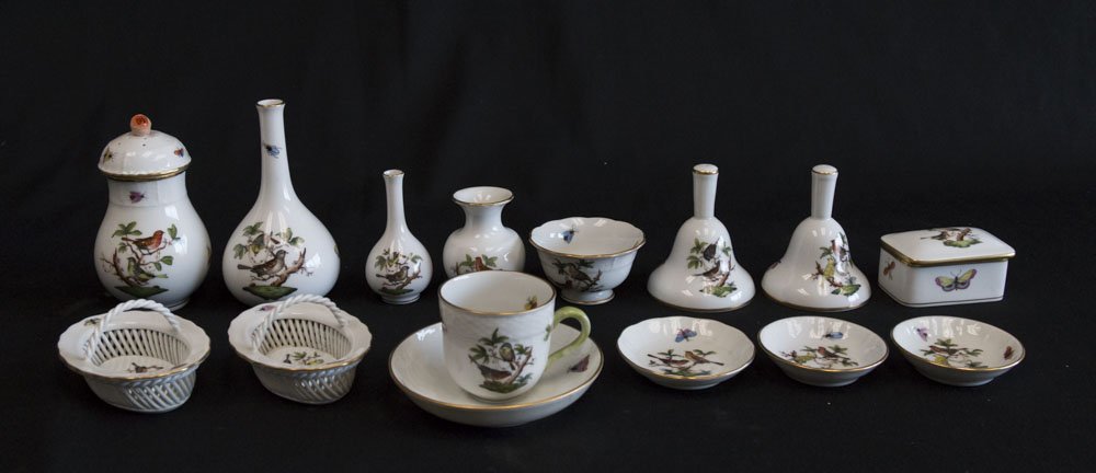 Lot of 15 Herend Rothschild Porcelain Pieces (1 of 3)