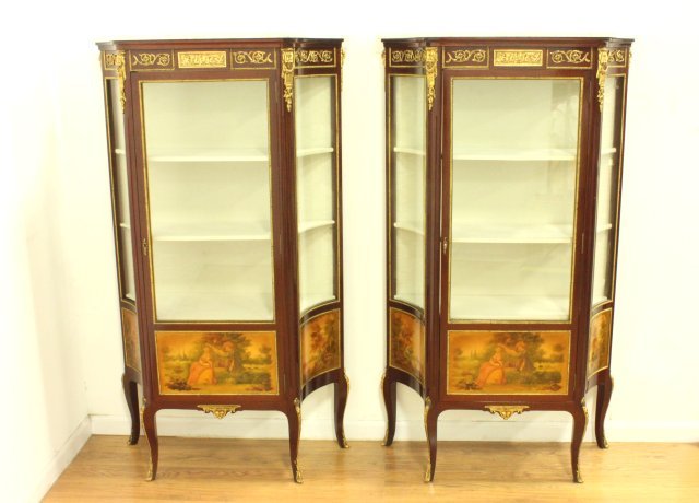 Pair L. XV Style Marble Top Curios (1 of 8)