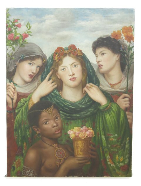 Pre-Raphaelite Style, Women with Nubian Attendant (1 of 3)