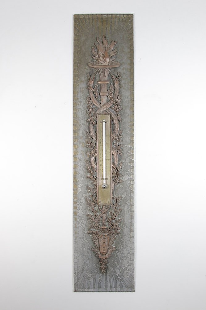 American Neoclassic Style Bronze & Metal Barometer (1 of 5)