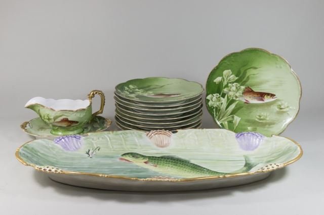 French Porcelain Fish Set by Limoges (1 of 8)