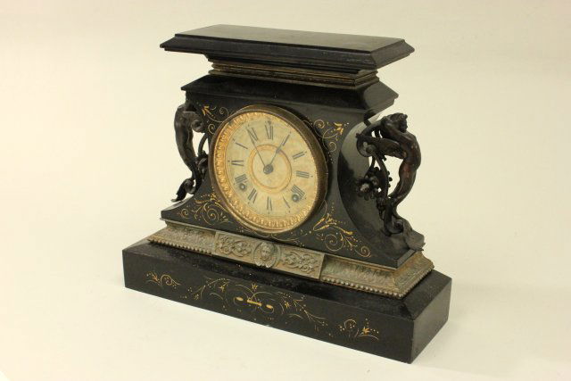 Ansonia Rosalind Mantle Clock: Approx. 12 1/2" H x 15" W. (4213)