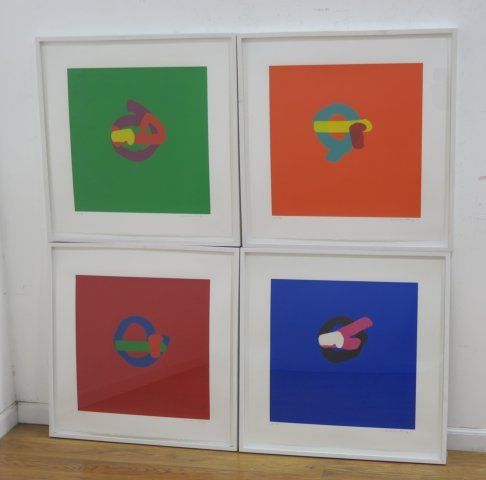 4 Nicholas Howey Lithographs: Pencil signed and dated 2001 lower right. 5/8 AP. Approx. 26 1/4" square sight, 28 1/2" square framed.