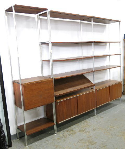 Hugh Acton Aluminum & Walnut Wall Unit (1 of 5)