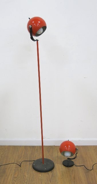 Two 70s Sonneman Style Lamps: Floor lamp approx. 53 1/2".