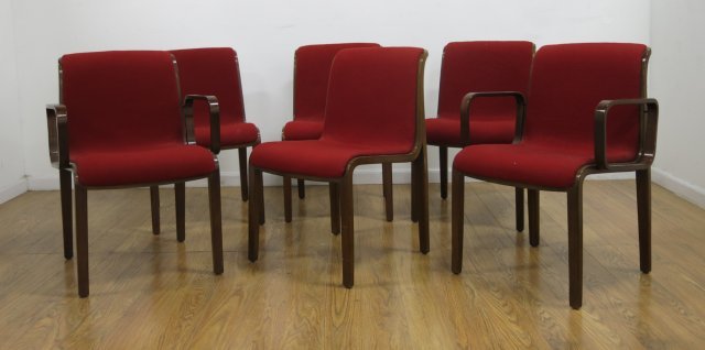 Bill Stephens for Knoll 6 Chairs Incl. 2 Armchairs: From a Fort Lee, NJ estate. (4221)