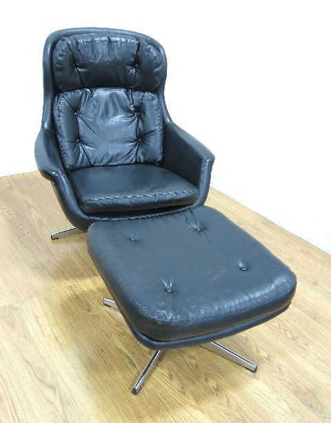 Selig Swivel Armchair & Ottoman: Chair approx. 38 1/2" H x 32 1/2" W x 35" D. Ottoman approx. 16" H x 23" W x 23" D.