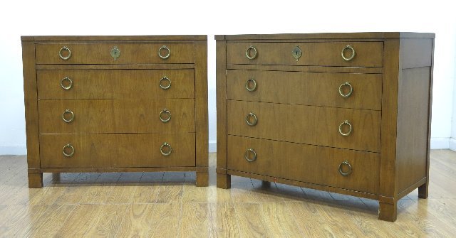 Pair of Baker Walnut Bachelor's Chests (1 of 4)