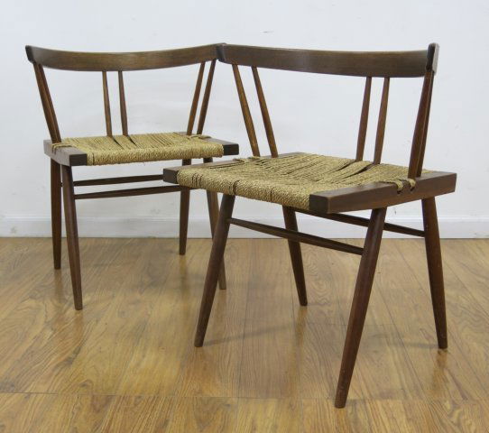 George Nakashima Pair of Cherry  Armchairs (1 of 6)