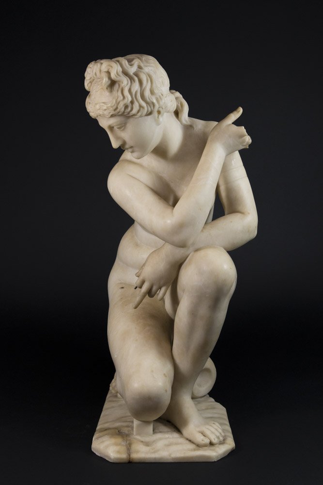 Grand Tour Marble Sculpture of Seated Goddess (1 of 8)