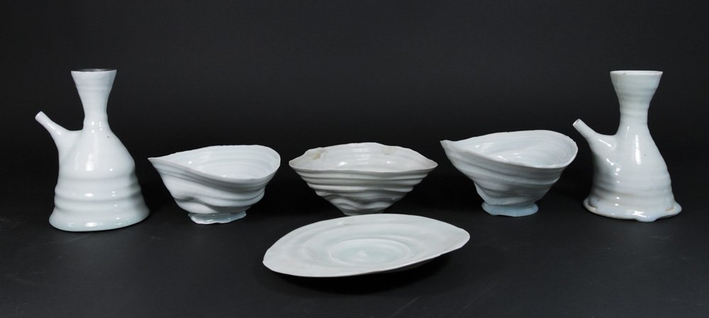 James Makins 2 Spill Vases, 3 Bowls, & Dish (1 of 6)