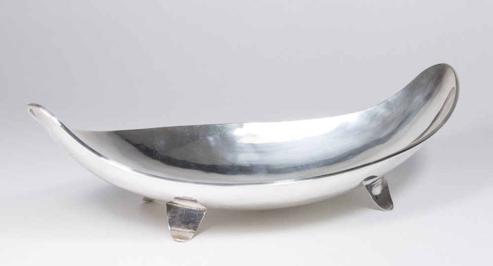 Mexican Sterling Silver Modern Footed Bowl (1 of 3)