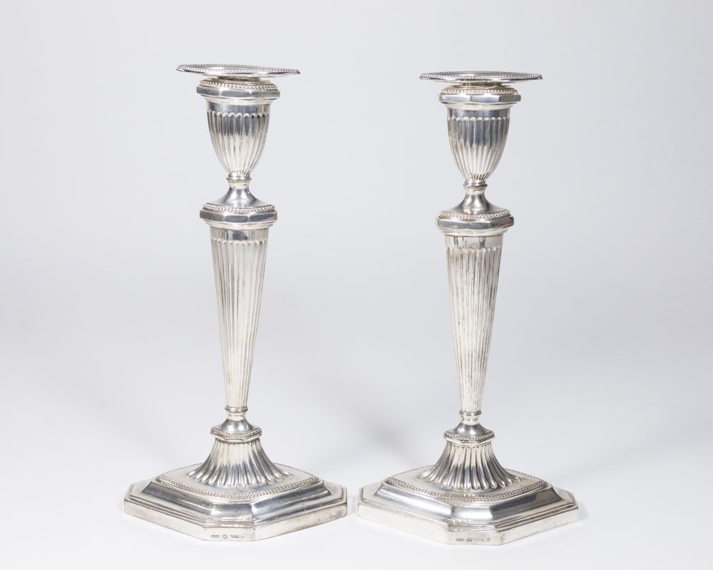 Pair Hallmarked Silver Candlesticks (1 of 5)