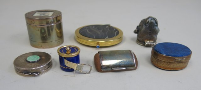 Lot of 7 Sterling & Metal Pill Boxes & Desk Items (1 of 5)