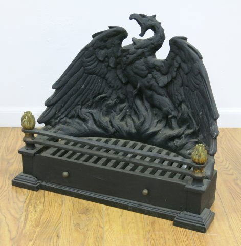 19th Century Ormolu Cast Iron Phoenix Coal Grate (1 of 6)