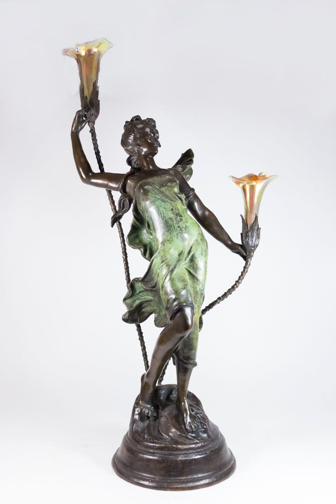 Large Bronze Figural Lamp (1 of 5)