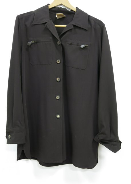 Hermès Vintage Brown Wool Blouse: Circa 1970. Size 42. (4225)