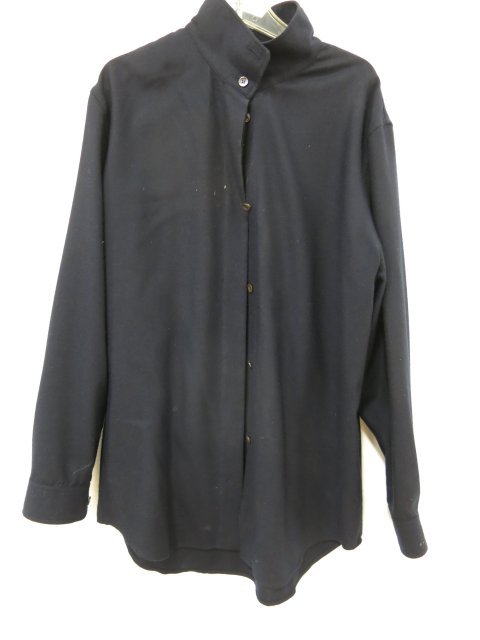 Hermès Vintage Blue Wool Blouse: Size 40. (4225) Some wear.