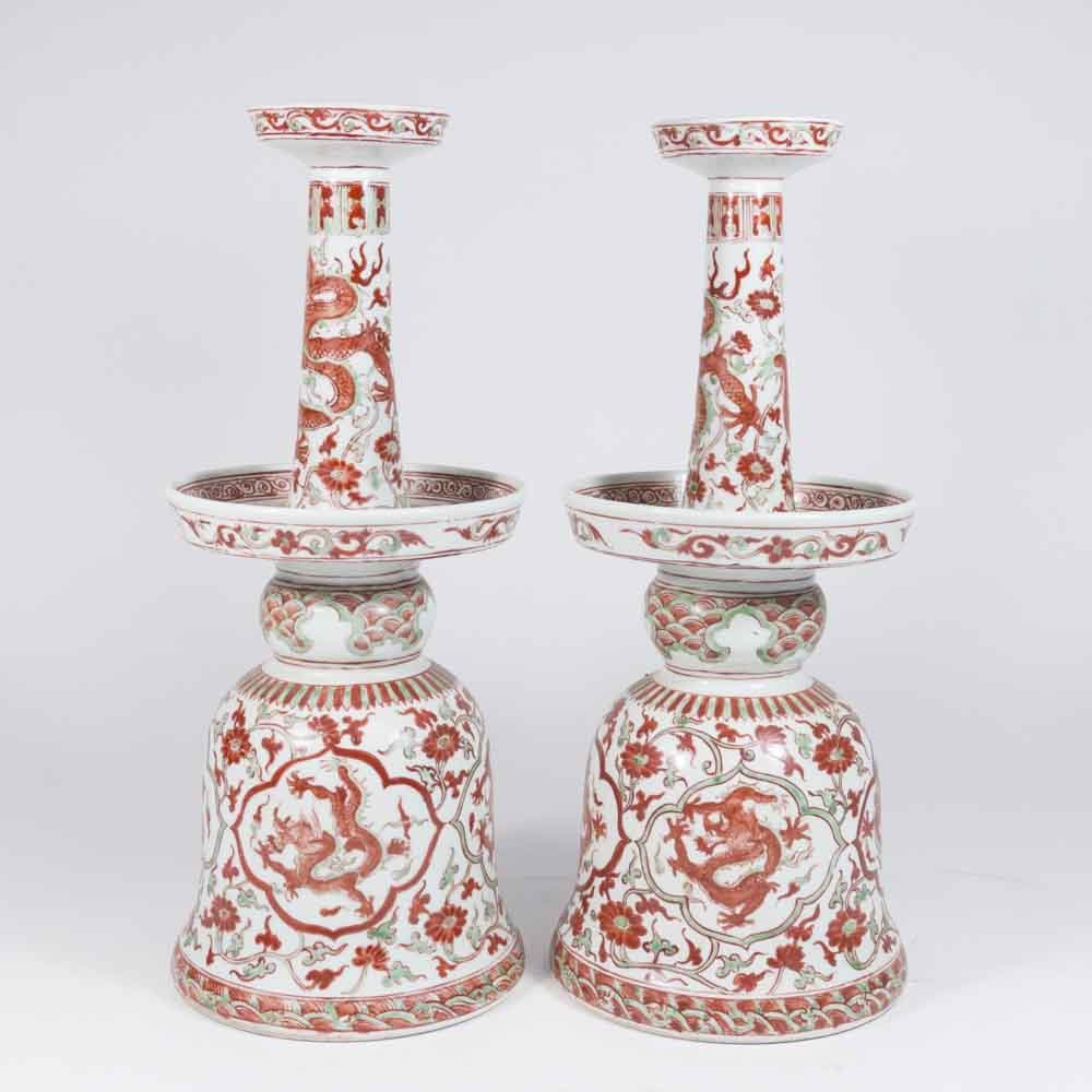 Pair Chinese Porcelain Candleholders (1 of 6)