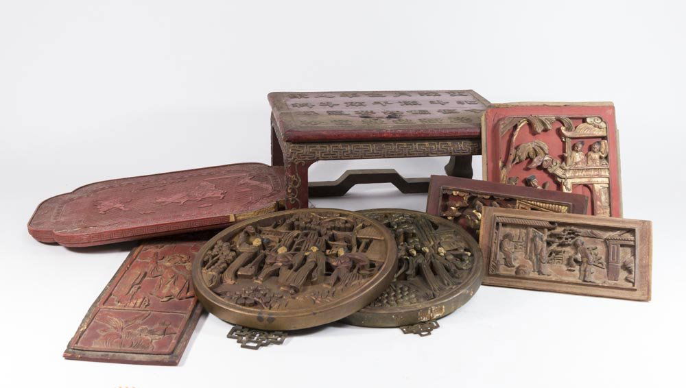 6 Chinese Plaques & Pedestal (1 of 9)