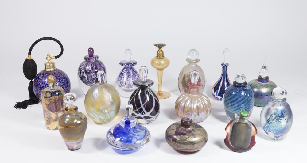 Group Lot of 16 Perfume Bottles & 1 Snuff Bottle (1 of 6)