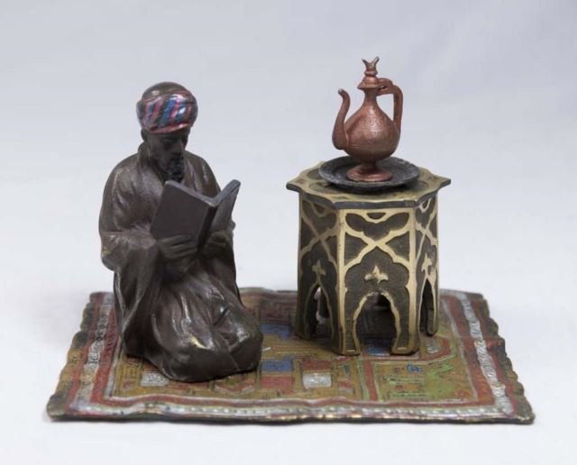 Vienna Style Bronze Arab Inkwell (1 of 3)
