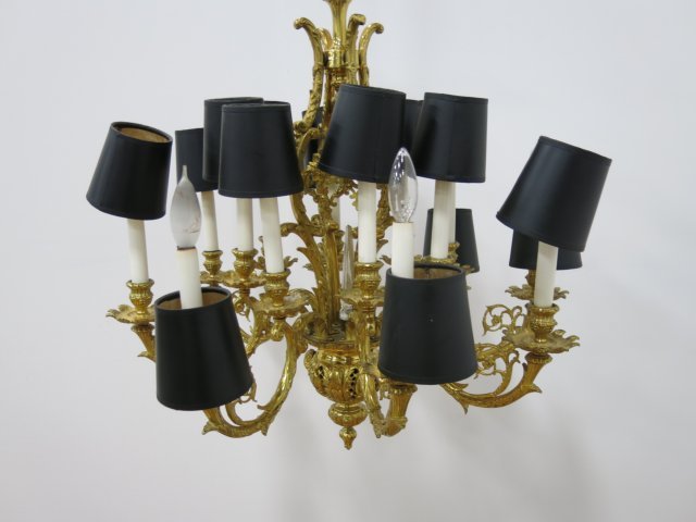 16-Light Rococo Style Bronze Chandelier (1 of 2)