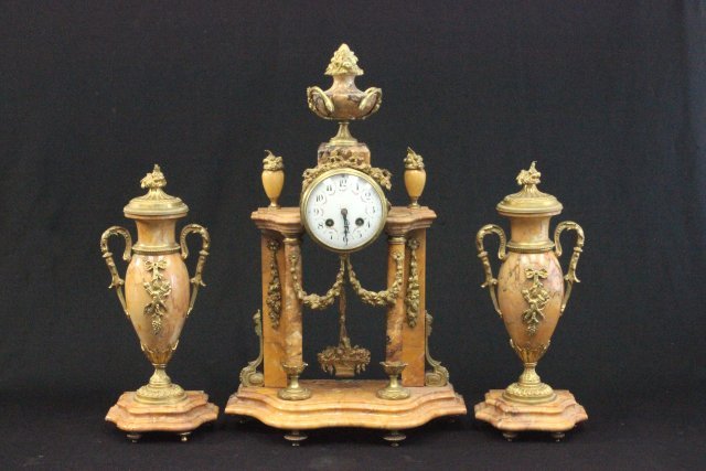 Sienna Marble & Bronze 3 Piece Clock Set (1 of 7)