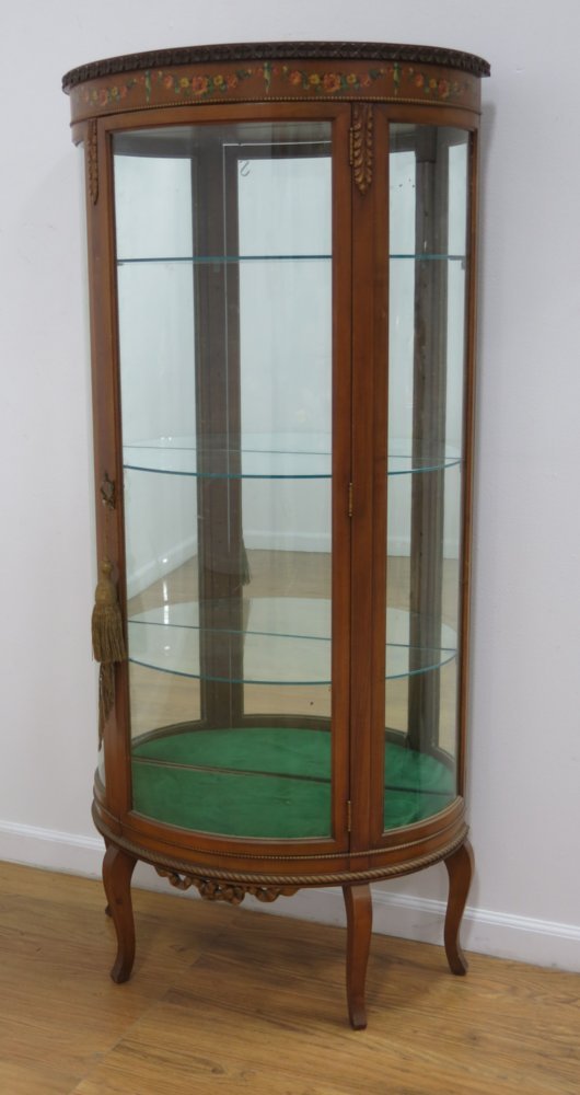 Demilune Walnut Curio Cabinet (1 of 3)
