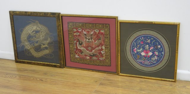 3 Chinese Framed Embroideries (1 of 4)