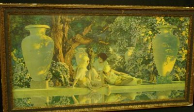 PARRISH GARDEN OF ALLAH: PRINT. MAXFIELD PARRISH "GARDEN OF ALLAH" APPROX. 14.5" X 30"