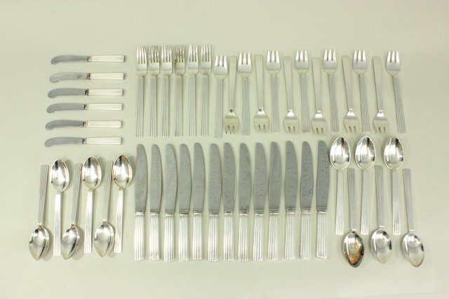 Georg Jensen Denmark 50 Pcs. Silverplate Flatware (1 of 5)