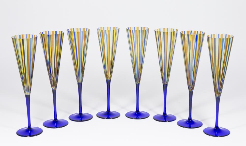 8 Cenedese Murano Champagne Flutes (1 of 4)