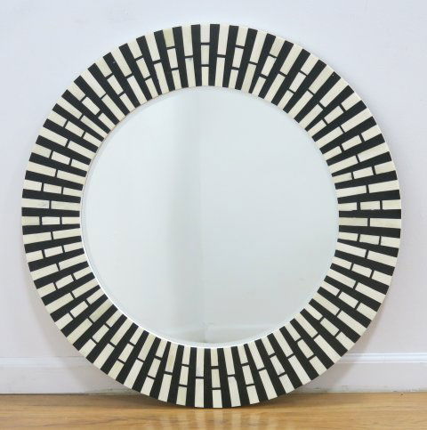 Contemporary Black & White Circular Mirror (1 of 1)