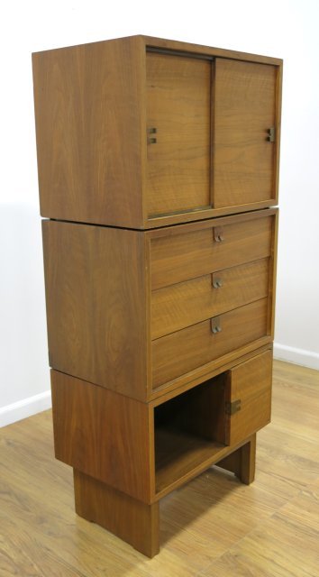 Grosfeld House Walnut Stackable Chest: Approx. 56 1/2" H x 26" W x 18" D.