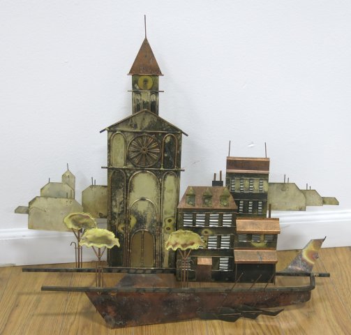 Curtis Jere Welded Brass & Copper Cityscape (1 of 4)