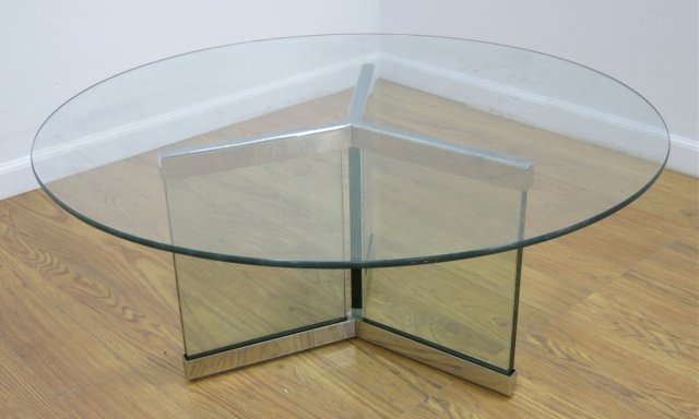 Pace Chrome & Glass Side Table (1 of 2)