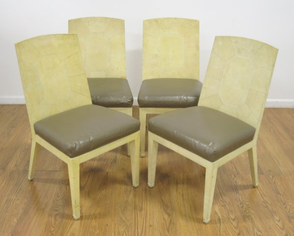 Set 4 Shagreen Veneered Side Chairs (1 of 4)