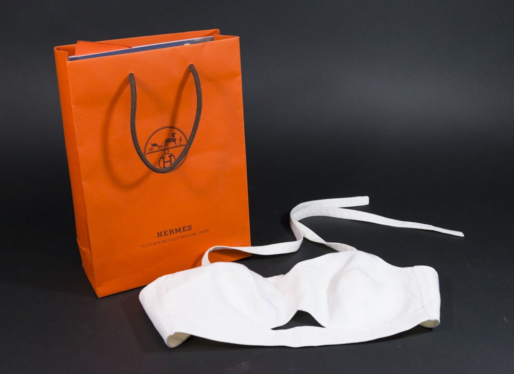 Hermès White Linen Halter: Size 38.