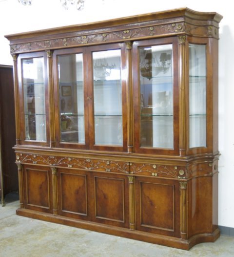 Neo-Classic Style Parcel-Gilt Mahogany Breakfront (1 of 3)