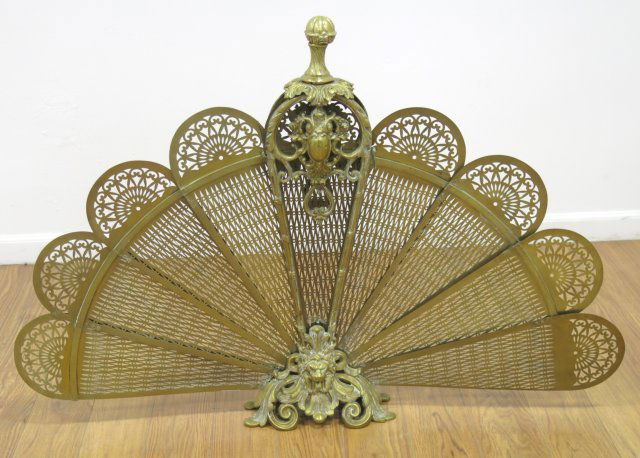 Victorian Cast Brass Fire Screen (1 of 4)