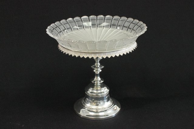Reed & Barton Silverplate & Frosted Glass Compote (1 of 7)