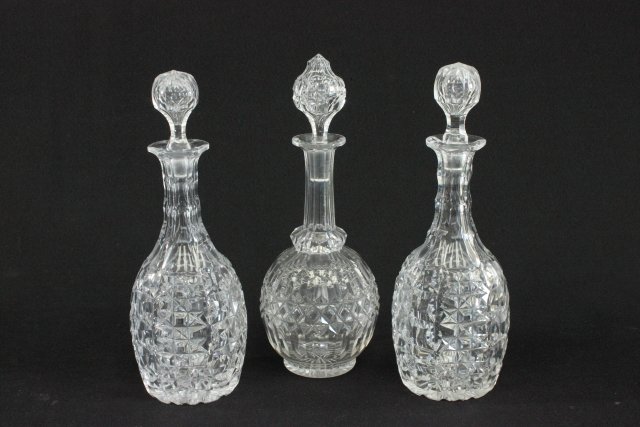 3 Victorian Cut Crystal Decanters (1 of 5)